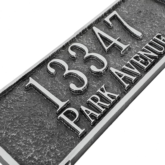 Address Sign Lawn Mounted - Custom House Number Plaque Sign,House Address Numbers for Outside House,Yard,Garden,Grass,Ground,Drive Way,Lawn, 4 Colors,12''x 5''
