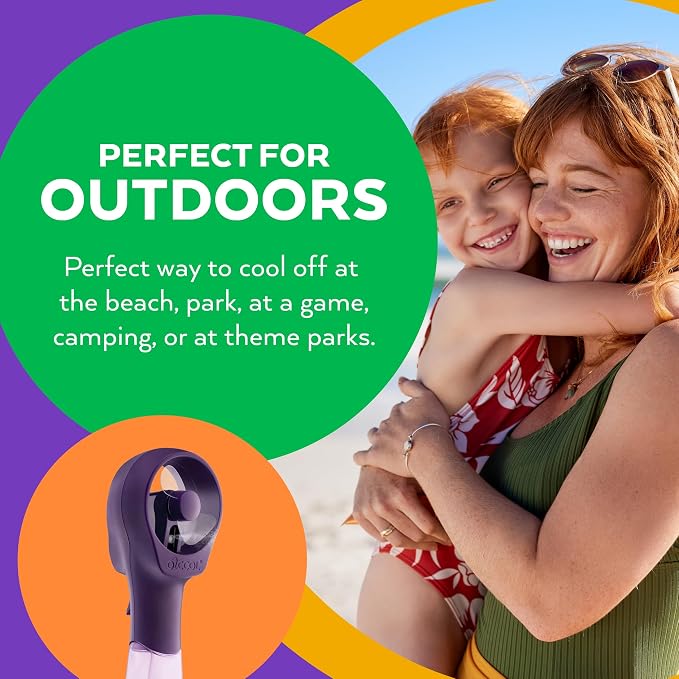 O2COOL FML0001 Elite Misting Fan, Purple