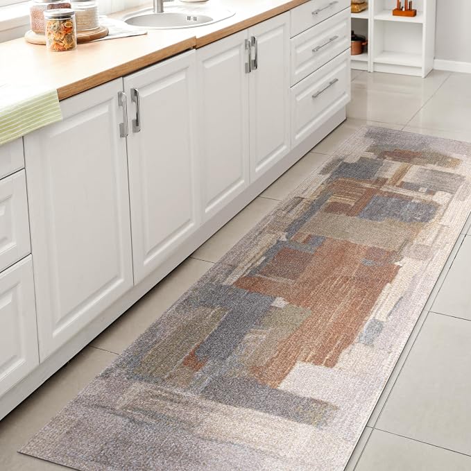 JONATHAN Y Machine Washable Cream/Multi Runner Rug 2X8 ft, Weaver Abstract Coastal Watercolor for Living Room, Bedroom, Kitchen, Office, Easy-Cleaning, Pet-Friendly, Non-Shedding WSH302A-28