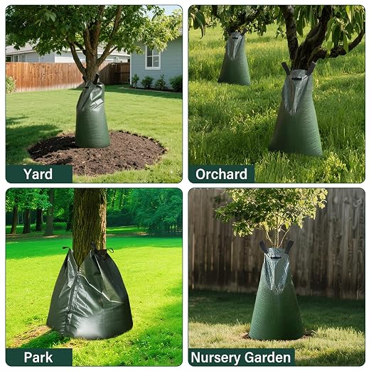 Tree Watering Bags 5 Pack, 20 Gallon Slow Release Gator Bags for Trees, Durable PVC Tree Drip Irrigation Bags with Heavy Duty Zipper, Deep Root Targeting