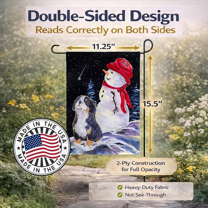 Caroline's Treasures SS8575GF Bernese Mountain Dog Garden Flag Mailbox Flag Decorative Yard Flag Banner Outside Patio Artwork Yard Flower Beds, Garden Size, Multicolor