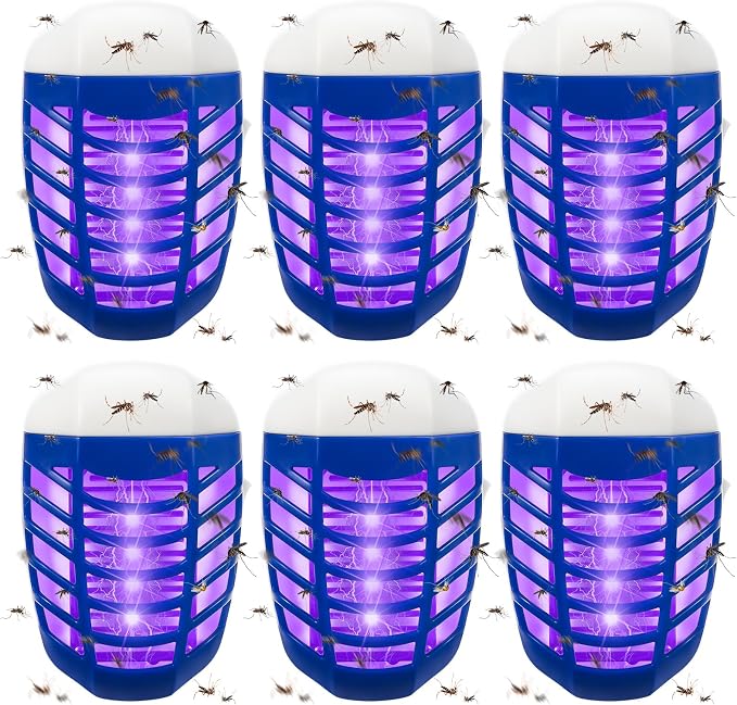 2026 Upgraded Bug Zapper Indoor (6 Pack), Quiet Mosquito & Fruit Fly Killer for Home, Effective UV Light Insect Trap for Kitchen, Bedroom, Powerful Gnat Zapper for Indoor Use