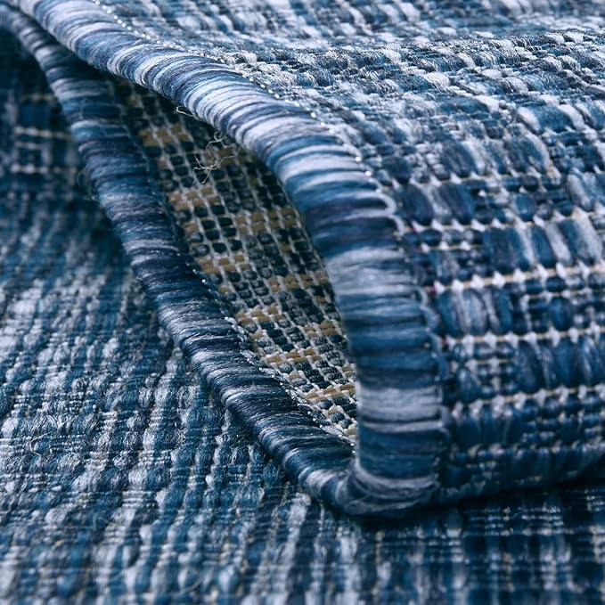 Unique Loom Outdoor Solid Collection Area Rug (5' Octagon Blue/Navy Blue)