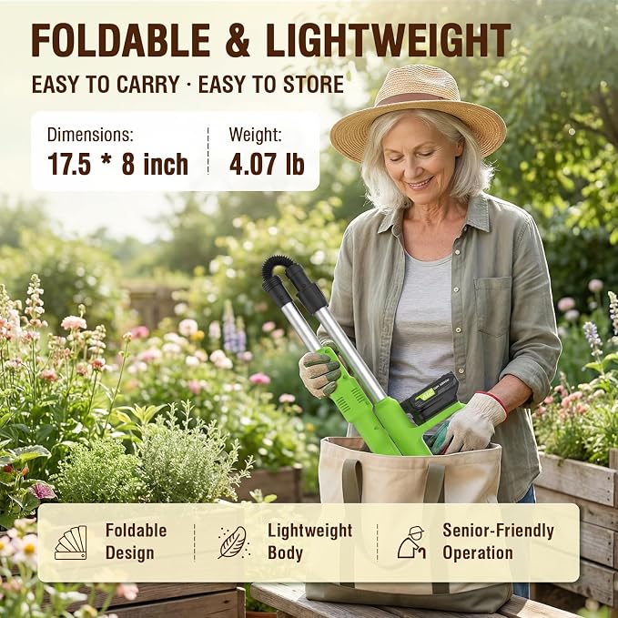 Ausic Electric Weed Puller Tool, No Bending Weed Remove Tool, Stand Up Weed Puller Tool with Long Handle, One Charge Pulls 3000+ Weeds Wacker, Garden Weed Picker Tool for Lawn, Yard and Farm