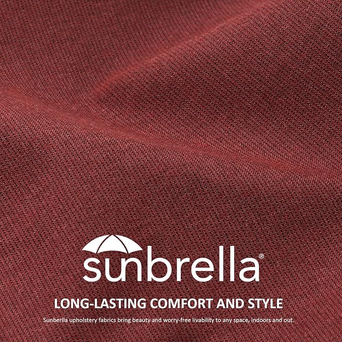 Unimatta Sunbrella Outdoor Patio Chair Cushions Set, 24" x 24"(24x24 Back), Set of 2, Water-Repellent, Fade Resistant, Deep Seat Bottom and Back Cushion for Backyard, Couch, Sofa, Spectrum Brick