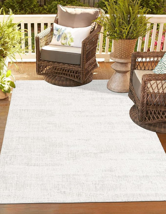 Unique Loom Outdoor Modern Collection Area Rug - Cartago (6' 1" x 9' Rectangle Gray/Ivory)