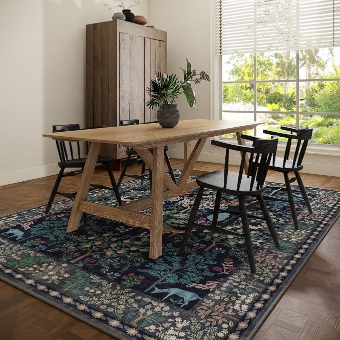 6x9 Area Rugs for Living Room: Washable Bedroom Rug Stain Resistant Non Slip Low Pile Lightweight Soft Carpet Rugs for Dining Room Kitchen Nursery Kids Room Playroom Home Office Indoor