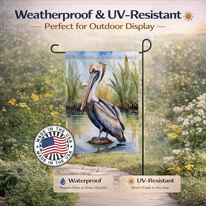 Caroline's Treasures Louisiana Brown Pelican Garden Flag Mailbox Flag Decorative Yard Flag Banner Outside Patio Artwork Yard Flower Beds, Garden Size, Multicolor