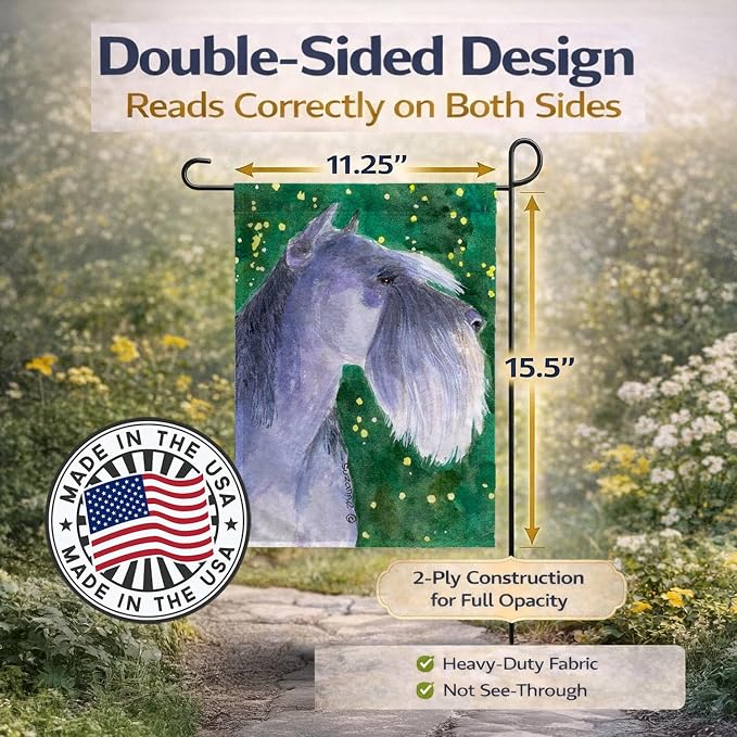 Caroline's Treasures SS1052GF Schnauzer Garden Flag Mailbox Flag Decorative Yard Flag Banner Outside Patio Artwork Yard Flower Beds, Garden Size, Multicolor