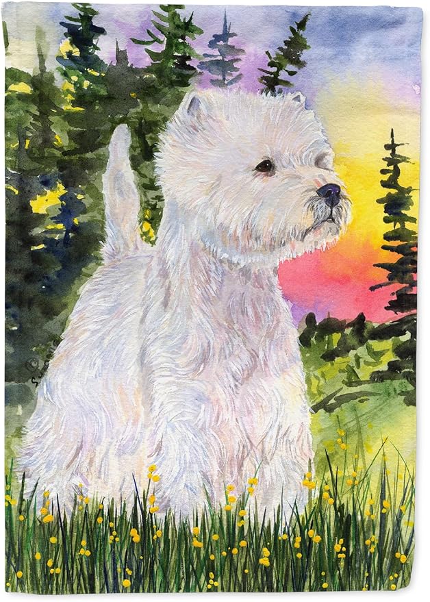 Caroline's Treasures SS1067GF Westie Garden Flag Mailbox Flag Decorative Yard Flag Banner Outside Patio Artwork Yard Flower Beds, Garden Size, Multicolor