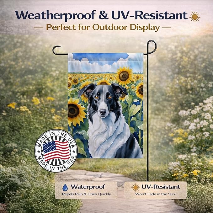 Caroline's Treasures DAC6034GF Borzoi in Sunflowers Garden Flag Mailbox Flag Decorative Yard Flag Banner Outside Patio Artwork Yard Flower Beds, Garden Size, Multicolor