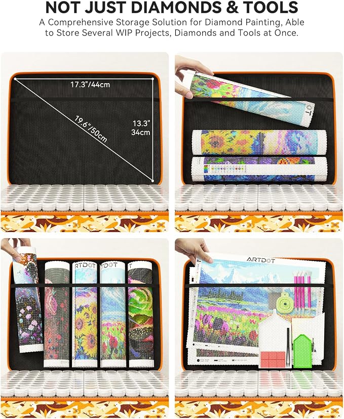 ARTDOT 420 Slots Storage Container for Diamond Art Kits for Adults,Portable Bead Storage Boxes for Diamond Painting Accessories and Tools