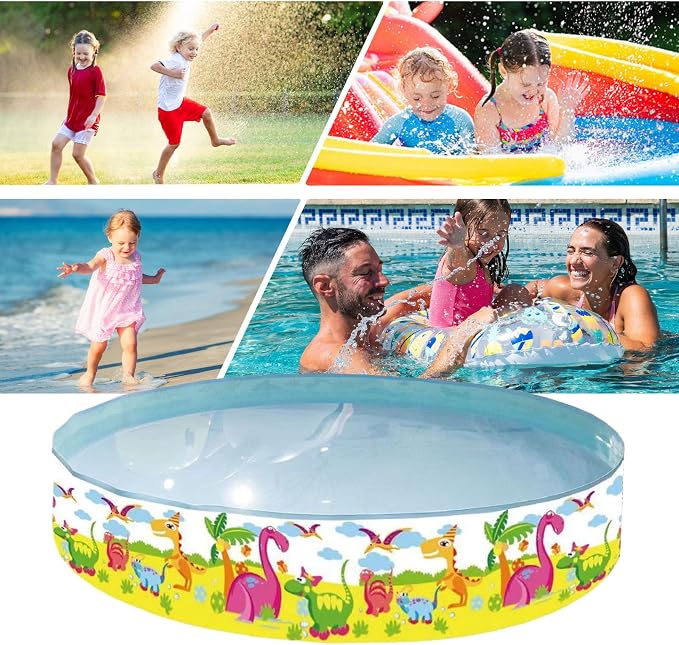Kids Wading Pool – Hard pp Swim Tub, Portable Outdoor Play Basin | Quick Setup Lightweight Structure Foldable Storage Solution for Backyard Summer Water Fun