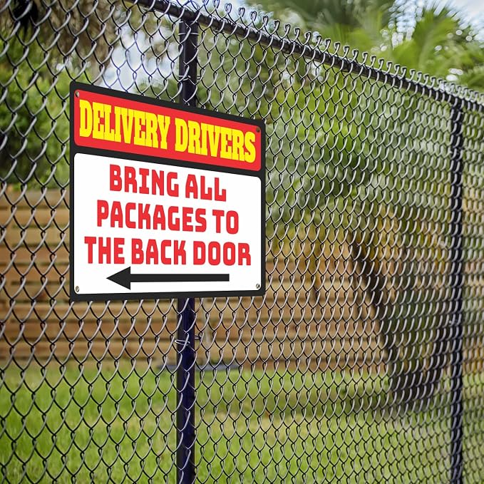 Custom Metal Sign for Indoor and Outdoor, UV Ink, Weatherproof, Non Rusting Aluminum, Full Color - Personalized No Trespassing and Delivery Sign, Home or Office, 7" x 10"