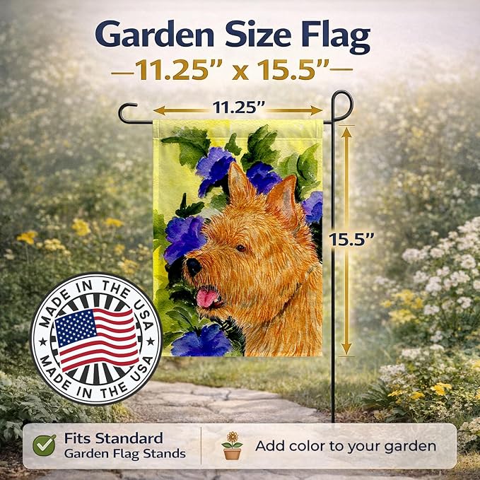 Caroline's Treasures SS8421GF Norwich Terrier Garden Flag Mailbox Flag Decorative Yard Flag Banner Outside Patio Artwork Yard Flower Beds, Garden Size, Multicolor