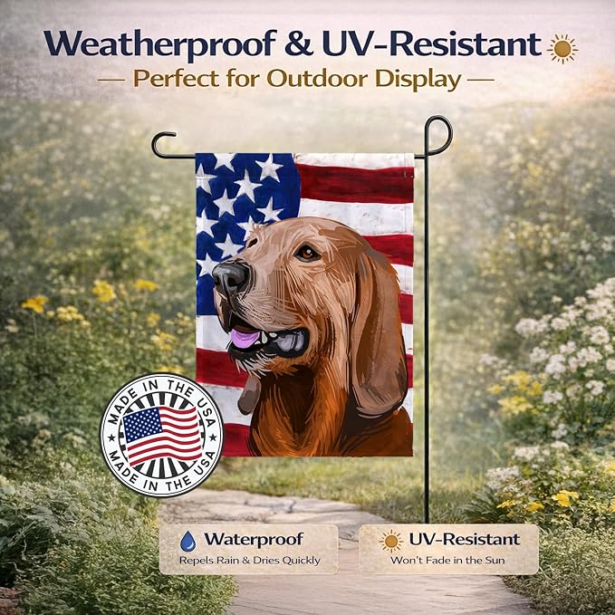 Caroline's Treasures CK6698GF Segugio Italiano Dog American Flag Garden Flag Mailbox Flag Decorative Yard Flag Banner Outside Patio Artwork Yard Flower Beds, Garden Size, Multicolor