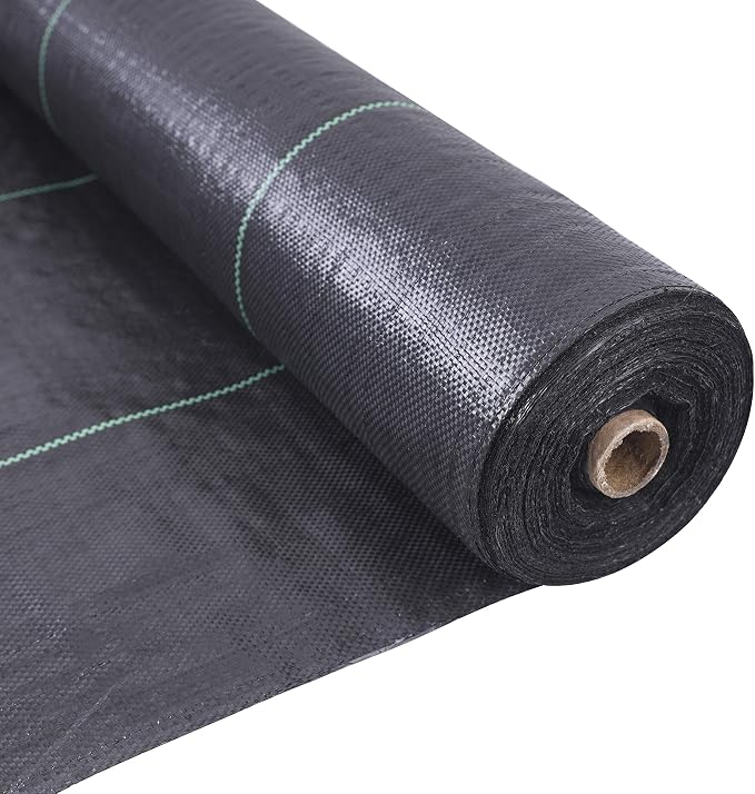 EXTRAEASY 6ft x 100ft Garden Weed Barrier Landscape Fabric,Weed Block Fabric Heavy Duty 3.2OZ,Woven Mulch for Landscaping Ground Cover Weed Control Fabric, Black Garden Bed Liner