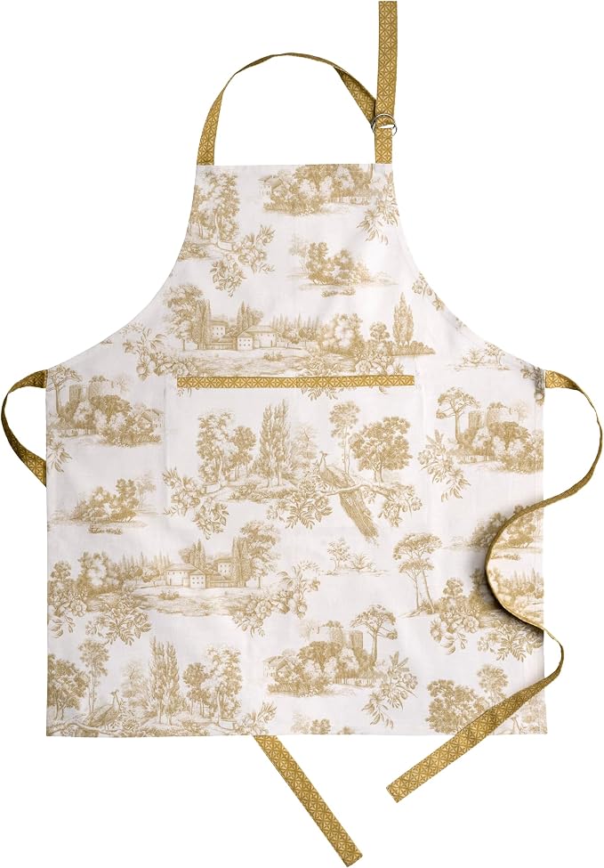 Maison d' Hermine Aprons for women with Pocket 100% Cotton (27.50"x31.50") | Adjustable Neck Strap & long ties Apron Men Chef Wedding Cooking Gardening Server Maid