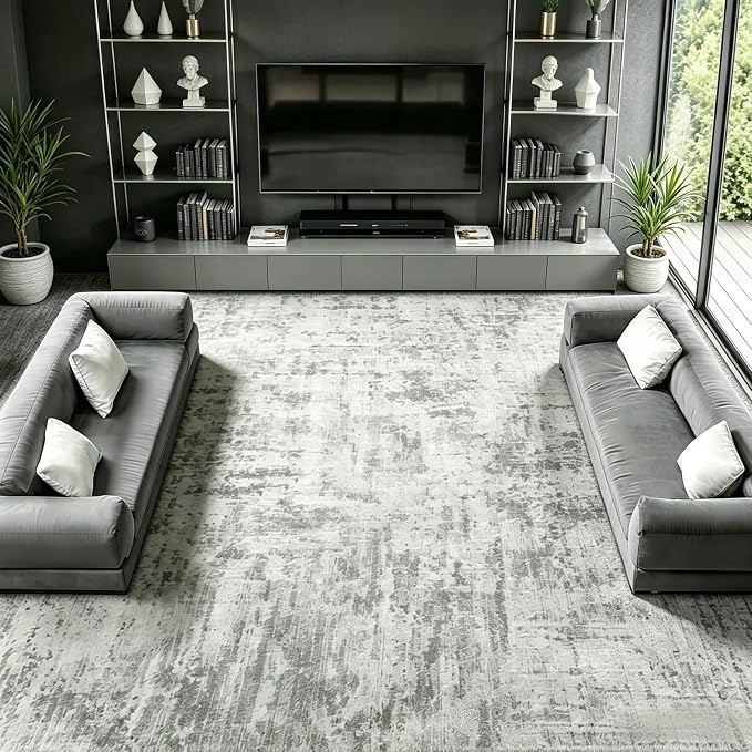 8x10 Area Rugs Washable Abstract Rug for Living Room Bedroom | Non Slip Soft Carpets Coastal Indoor Floor Stain Resistant Large Carpet for Bedroom Dining Room Farmhouse Nursery Office