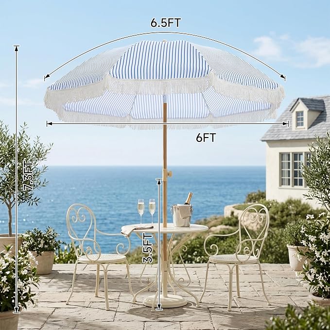 Aohanoi Outdoor Umbrella - Sun Protection, Rain Resistant, Windproof with Manual Open-Close Feature - Ideal for Beach, Camping, and Picnics