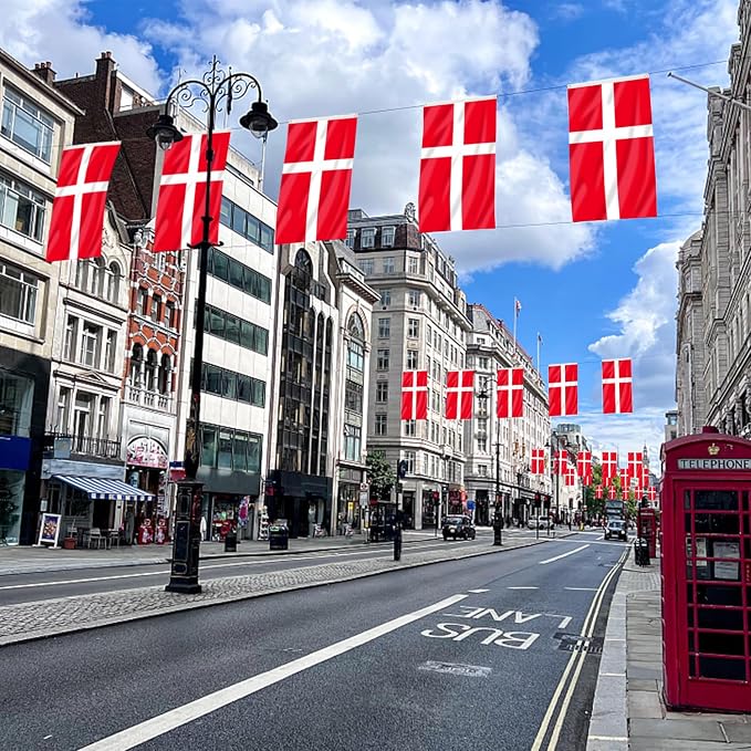 AhfuLife 2 Pcs Denmark Flag 3x5 Ft, Large Denmark National Flags for Outside - Double Side with Brass Eyelets for World Cup Olympic Party Decorations, Bar Garden Street Decoration Indoor Outdoor