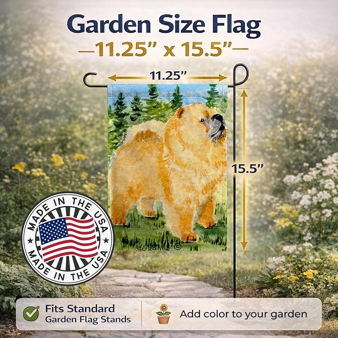 Caroline's Treasures SS8871GF Chow Chow Garden Flag Mailbox Flag Decorative Yard Flag Banner Outside Patio Artwork Yard Flower Beds, Garden Size, Multicolor