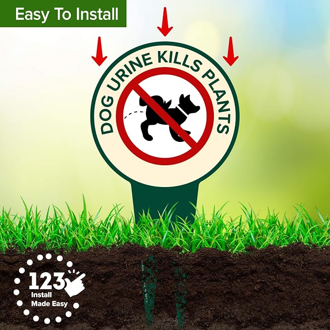 Dog Urine Kills Plants, Please Curb Your Dog Sign, 9"x17", Heavy Duty Integrated Ground Stakes, Indoor/Outdoor Use, Rust Free Aluminum Composite, Made in USA by My Sign center