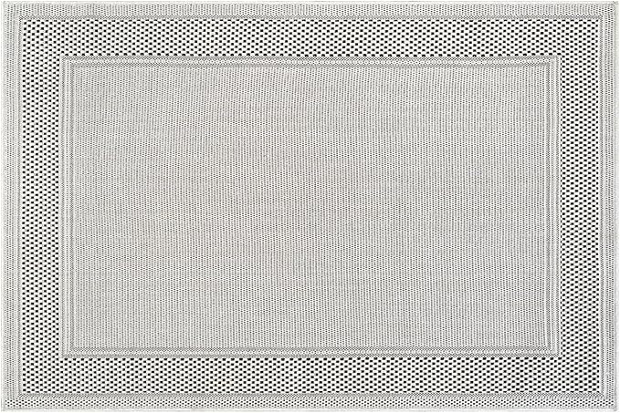 CAMILSON Easy Jute Rug 2x3, Indoor Outdoor Off-White Color Fiber Area Rugs for Entry, Living Room and Kitchen Rug, Bordered Boho Woven Design, Easy-Cleaning, Washable Outside Carpet (2 x 3)