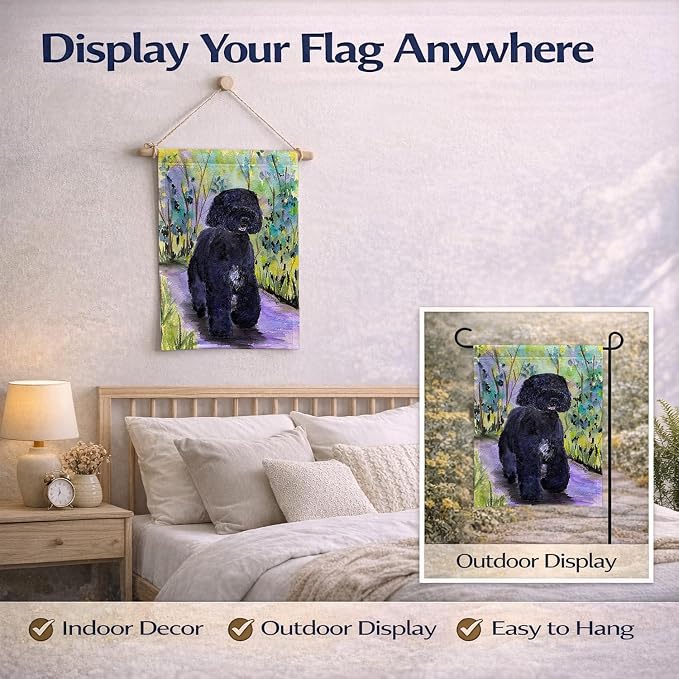 Caroline's Treasures SS8264GF Portuguese Water Dog Garden Flag Mailbox Flag Decorative Yard Flag Banner Outside Patio Artwork Yard Flower Beds, Garden Size, Multicolor