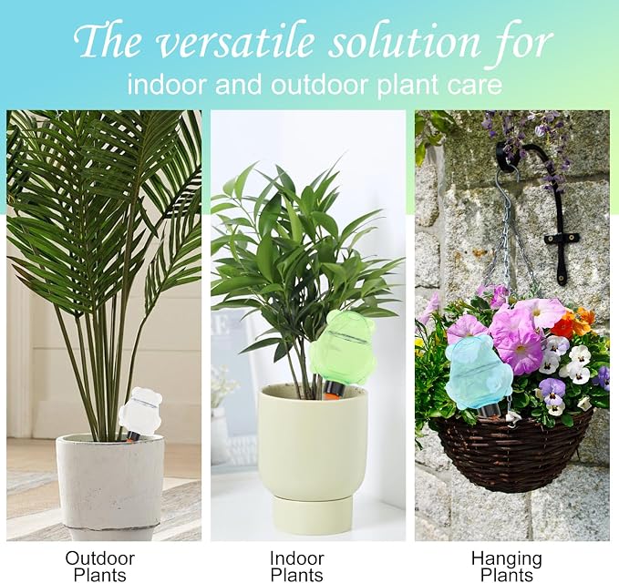 3Pcs Frog Plant Self Watering Globes for Indoor and Outdoor Plastic Water Bulbs Top Fill Plant Watering Globes Slow Release Terracotta Plant Watering Devices System for Plants, Multicolor