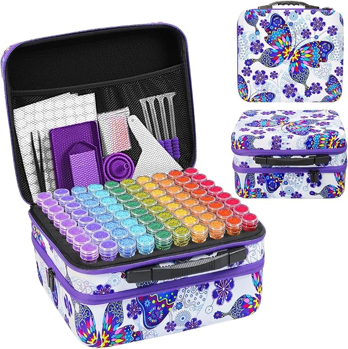 ZORETCO Diamond Painting Storage Case,240 Slots Diamond Art Kits with Accessories for Craft Jewelry Beads Organizer Boxes