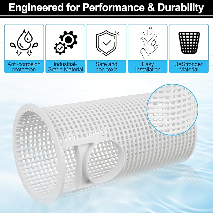 R0480100 Pool Pump Debris Basket Replacement, Compatible with Zodiac Jandy FloPro FHPM Series Pump, Heavy‑Duty Plastic Pool Pump Strainer Basket