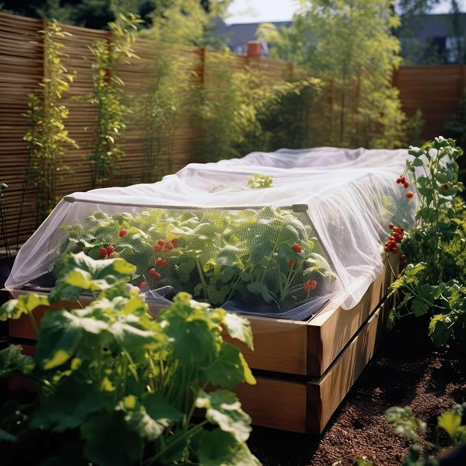 Garden Netting for Bird, Insect and Bug Cover 10x20FT 2 Pack | Multiple Size White Mesh Fabric Mosquito Net for Fruit & Vegetable Protection | Agricultural Strawberry, Blackberry & Berry Plant Barrier