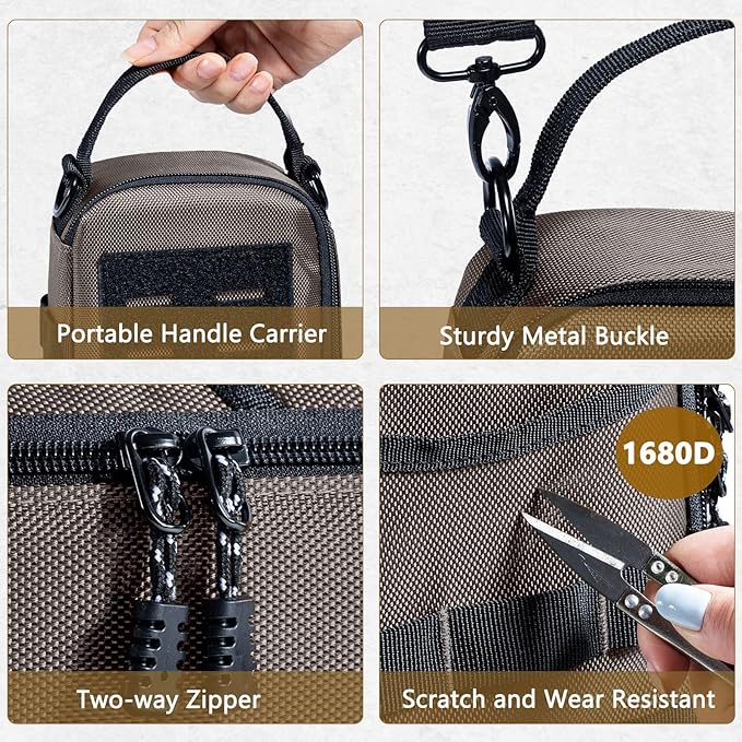 Heavy Duty Small Tool Bags for Men with Carabiner,Tactical Tool Pouch Bag,Portable Utility Tools Storage Organizer Case with Shoulder Strap for EDC,Motorcycle,Camping, Road Trip, Electricians