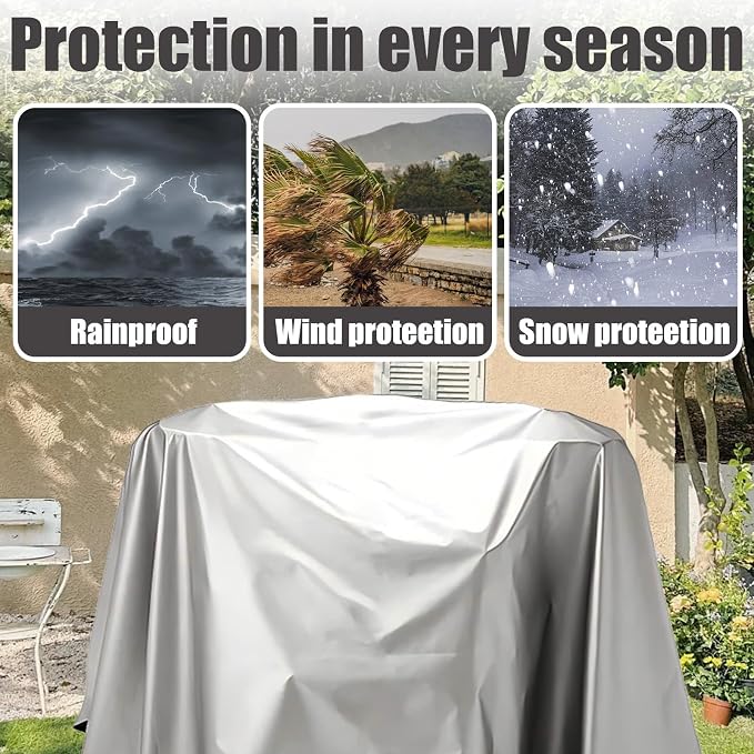 Jumbo Machine Cover - Breathable, Rust Preventing, Water & Dust Proof, Tear Resistant Silver (Silver+Black, 112.20*72.83)