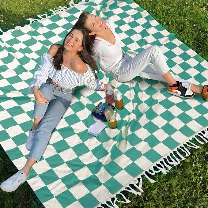 Extra Large Turkish Beach Towel Picnic Mat Throw Blanket Oversized Sandproof Boho Woven Summer Essential Yoga Accessories Park Patio Lawn Garden Grass Ground Play Music Festival Concert Must Have