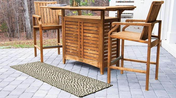 Unique Loom Outdoor Collection Area Rug - Cape Town (2' x 6' 1" Runner, Green/ Ivory)