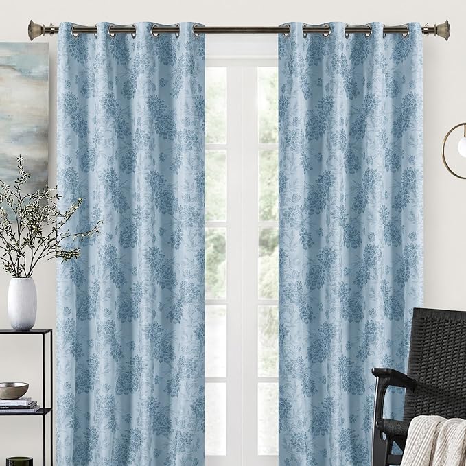 Deco Window Curtain Rods for Windows 44 – 120 Inch, 1 Inch Heavy Duty Extendable Metal Drapery Rod, Adjustable Curtain Rod with Decorative Quatro Finials for Living Room Bedroom, Antique Brass