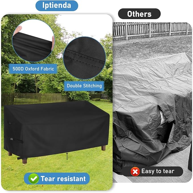 Patio Sofa Cover for Crestlive Products Outdoor Loveseat, 54inch Patio Furniture Cover for 2-Seater Couch, Outdoor Seating, Daybed, Balcony Furniture, Porch Furniture-54"L x 36"W x 29/15"H