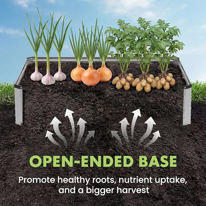DUMOS Galvanized Raised Garden Bed Outdoor, 8x4x2ft 2 Pack Raised Metal Planter Box, Rust-Resistant Steel Garden Planter, Rectangular Gardening Flower Bed for Vegetables Flowers Herbs, Open Bottom