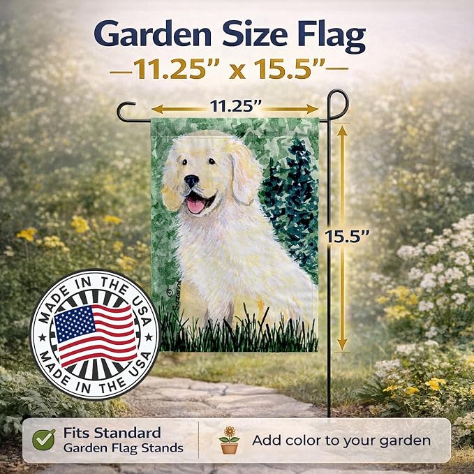 Caroline's Treasures SS8739GF Golden Retriever Garden Flag Mailbox Flag Decorative Yard Flag Banner Outside Patio Artwork Yard Flower Beds, Garden Size, Multicolor