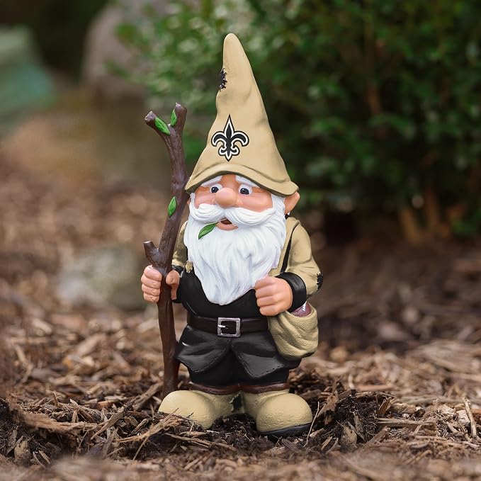 FOCO NFL Team Logo Holding Stick Garden Statue Outdoor Gnome