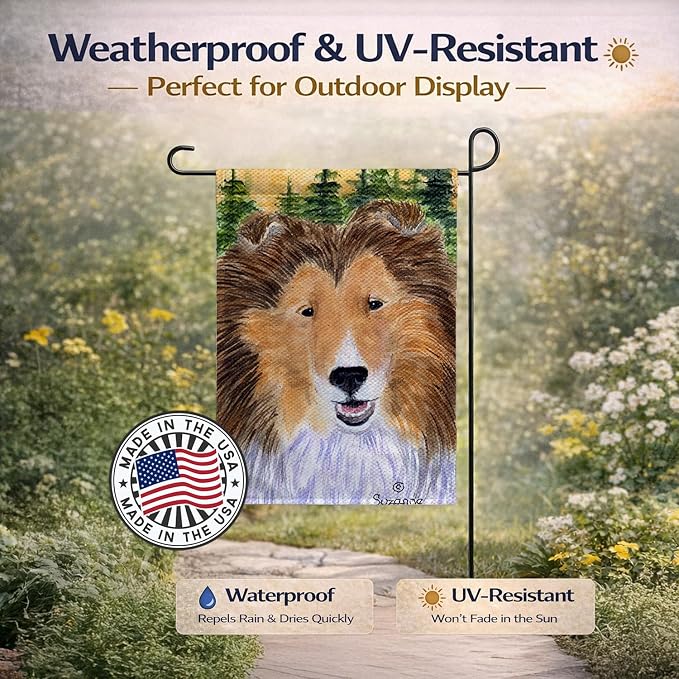 Caroline's Treasures SS8141GF Sheltie Garden Flag Mailbox Flag Decorative Yard Flag Banner Outside Patio Artwork Yard Flower Beds, Garden Size, Multicolor