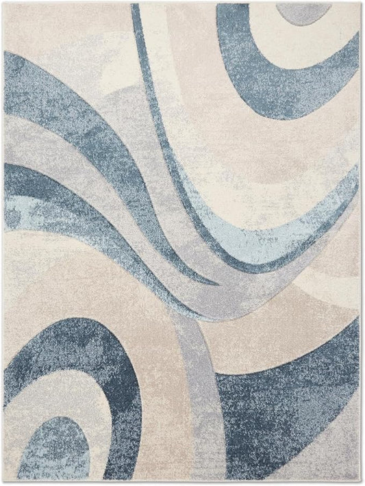 Home Dynamix Tribeca Slade Contemporary Abstract Area Rug, Blue/Grey, 7'10"x10'6"