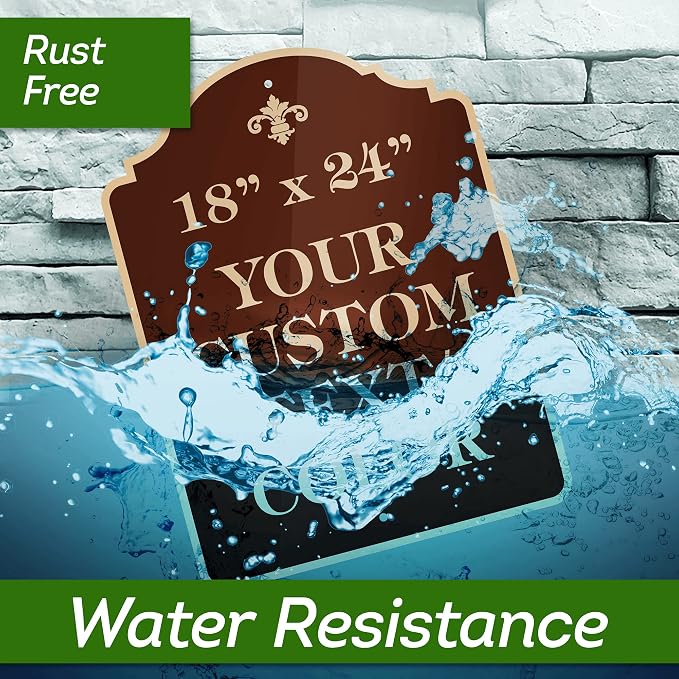 Custom Sign, Customized for Outdoor/Indoor Use, Personalized Designer Style Sign, 18x24 Inch, 24 Colors, Rust-Free Thick AlumaBond - Made by: My Sign Center, USA (Florolex I - Flood)