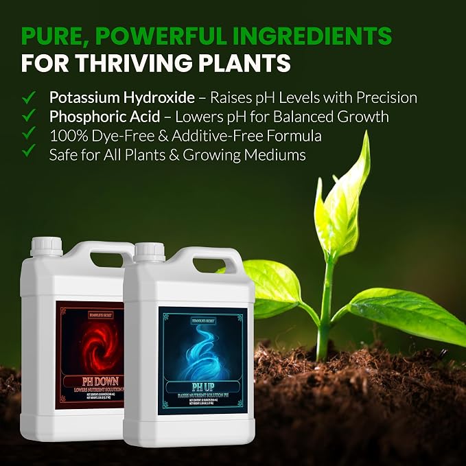 Humboldts Secret pH Up and pH Down Control Kit | Liquid Nutrient Solution Balancer for Plants | for Soil, Hydroponic, Coco, and DWC Systems | Supports Nutrient Absorption and Growth | 32 Ounce
