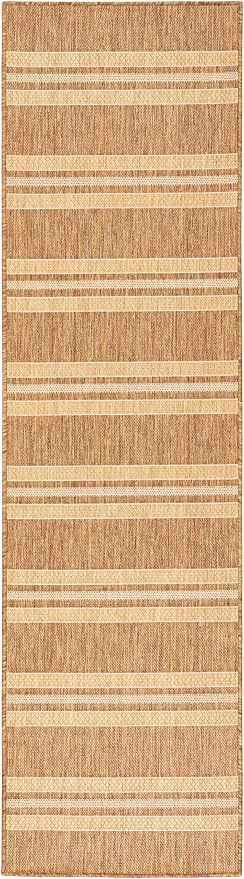 Nourison Home Horizon Indoor/Outdoor Natural 2'2" x 8' Area Rug - Easy Clean, Non Shedding, Bed Room, Living Room, Dining Room, Kitchen (8' Runner)