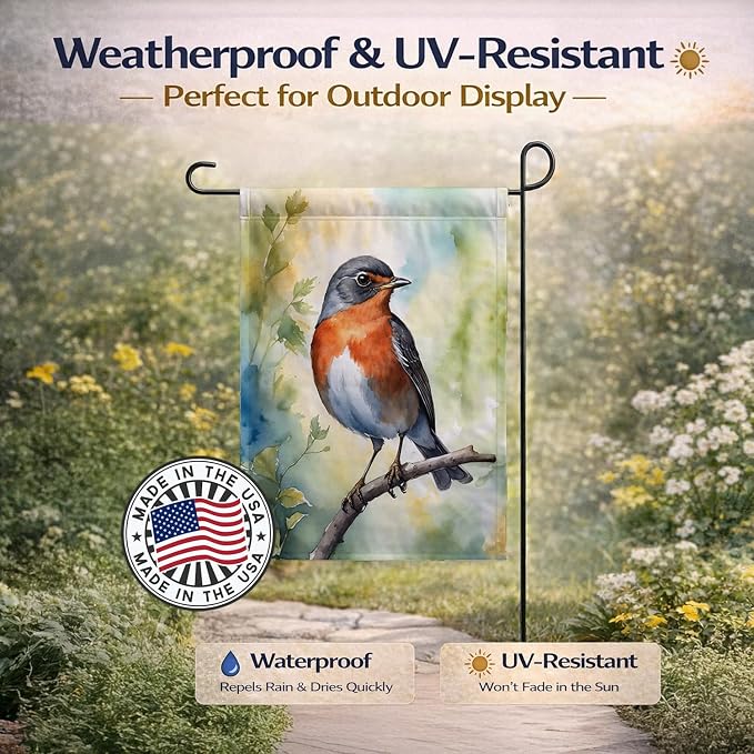 Caroline's Treasures Michigan American Robin Garden Flag Mailbox Flag Decorative Yard Flag Banner Outside Patio Artwork Yard Flower Beds, Garden Size, Multicolor