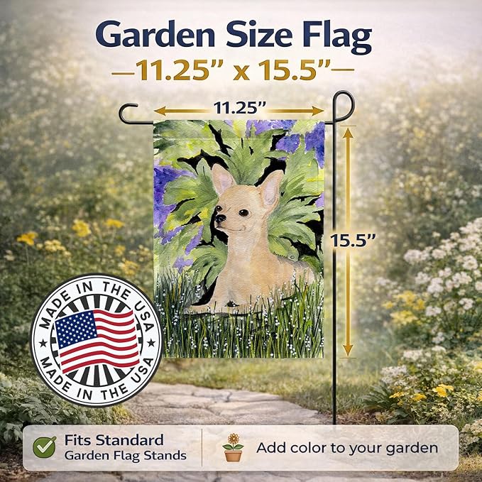 Caroline's Treasures SS8325GF Chihuahua Garden Flag Mailbox Flag Decorative Yard Flag Banner Outside Patio Artwork Yard Flower Beds, Garden Size, Multicolor