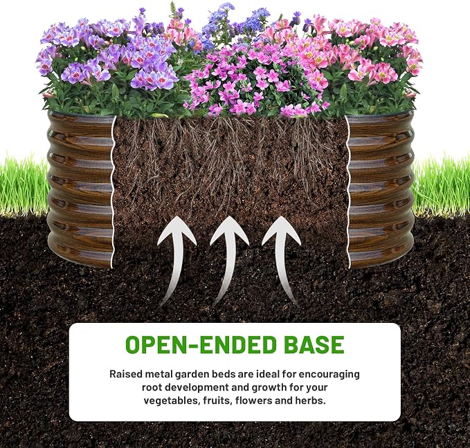 SnugNiture Galvanized Steel Raised Garden Bed Kit - 4x2x2 ft Large Metal Planter Box for Vegetables, Flowers, Herbs | Easy Assembly, Open Bottom Design